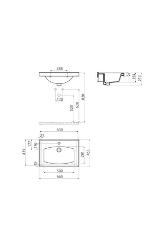 Creavit TF165.00 Dolap Uyumlu Düz Lavabo Beyaz 65 CM