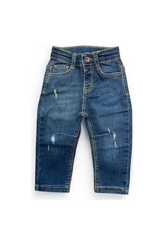 Çikoby Erkek Bebek Cep Detaylı Kot Pantolon-15324 Mavi