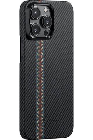 Apple Uyumlu iPhone 15 Pro Max Telefon Kılıfı Magsafe 600d Aramid Fiber Pitaka Orchestra Rhapsody Siyah