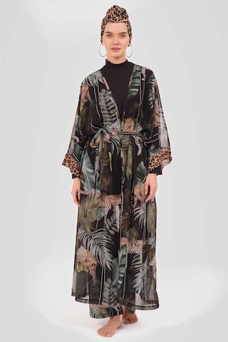 Alfasa Mayo Üzerine Tek Pareo Kimono 7050 Yeşil