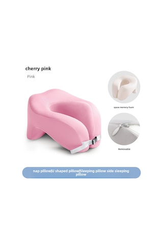 Xiyyadms Okul Ofis İçin Bellek Köpük Boyun Yastığı - Ergonomik U Şekilli, Yatma/baş Tutma Desteği, Pembe 28x24x17cm Pembe