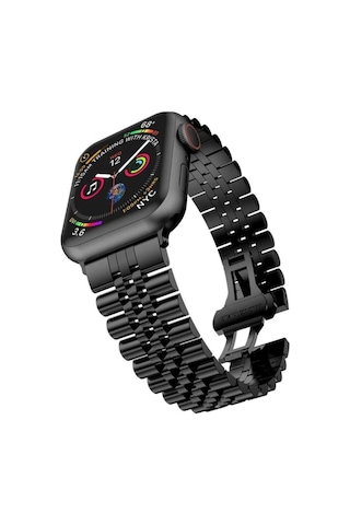 Apple Watch 7 6 Se 5 4 3 2 1 - 38 / 40 / 41 Mm Uyumlu Metal Kordon Rolex Style Kayış Jubilee Bilezik