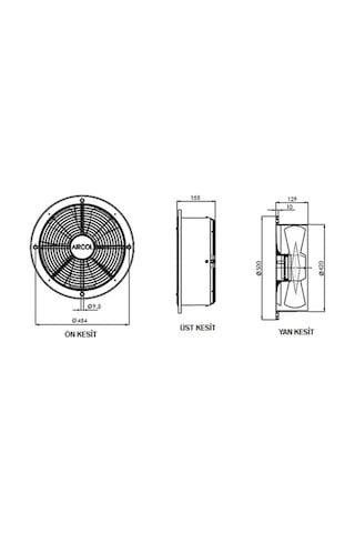 Aircol S400 Monofaze Plastik Gövdeli Sanayi Tipi Aksiyal Fan 135W