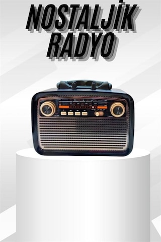 Müzik Kutusu Bluetooth Bağlantılı El Fenerli Nostaljik Tasarım Radyo 35932494