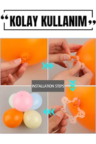 Balon Çiçek Yapma Aparatı Papatya Desen 6 Adet Doğum Günü Parti Yardımcısı Diğer