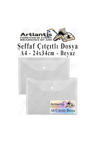 A4 Çıtçıtlı Dosya Şeffaf Zarf Dosya 2 Adet Çıt Çıtlı Dosya Su Geçirmez 100 Yaprak Kapasite Diğer