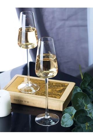 Glass Concept Şarap Ve Şampanya İçin İnce Ayaklı Uzun Kadehler 2 Adet 211606399 Beyaz