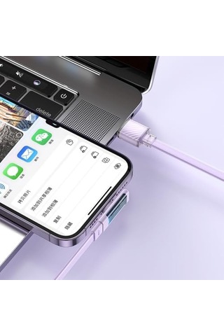 Ca-3414 Usb-a To Lightning 20w 3a L Tip Hızlı Şarj Kablosu 1.8m Mor