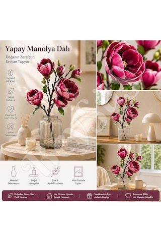 Yapay Manolya Buketi 90 Cm Fuşya