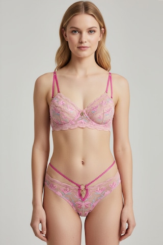 Fleur Pembe Dantelli Balconette Pembe