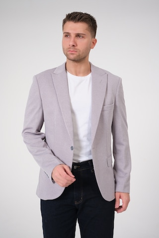 Bonesti Erkek Slim Fit Blazer Ceket Gri Gri Beyaz Noktalı