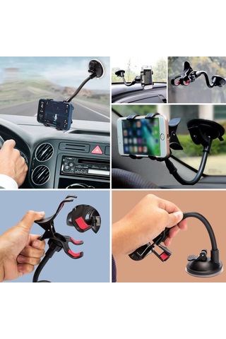 Buffer Akrobat Cama Sabitlenen Güçlü Vakumlu 360 Derece Dönen Tüm Modellere Uyan Oto Telefon Tutucu -m11