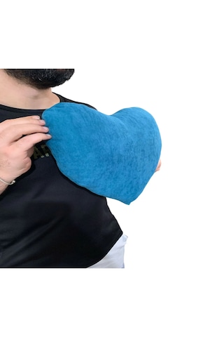 Ozclife Kalp Yastığı %100 Pamuklu %100 Boncuk Elyaf - Mavi