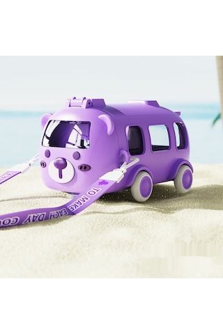 Jian Fan Sırrama Kapağı Su Bardağı Araba Hasır Bardak Çocuk Plastik Bardak - Mor Mor