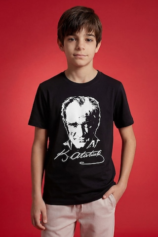 Tommy Life Siyah Atatürk Baskılı Unisex T-shirt - 11332