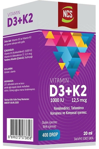 Ncs Çinko Selenyum Bakır 60 Tablet + Ncs Vitamin D3 K2 Damla