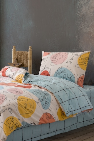 Cozy Home Tek Kişilik Lastikli Çarşaflı Nevresim Takımı Modern Mint