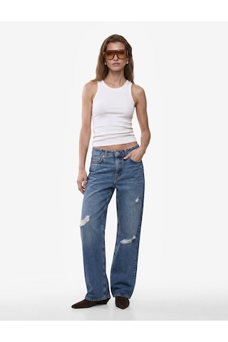 Koton Pamuklu Kaşkorse Slim Fit Kolsuz Bisiklet Yaka Fitilli Atlet Ekru 7wak10011ek