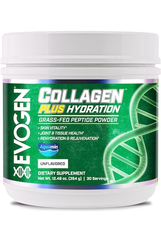 Evogen Collagen Plus Hydration Grass Fed Collagen Skin Joint & Tissue Health Unflavored