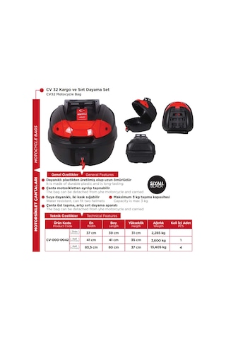 CV 32 KARGO VE SIRT DAYAMA SET SİYAH ÇANTA (ARWİC)