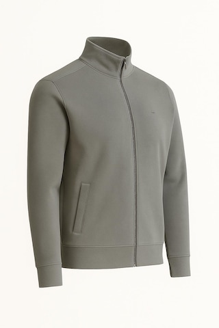 Troy Slim Fit Erkek Tam Fermuarlı Ceket - 7441 Gri