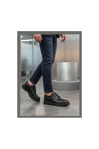 Crc Ayakkabı Luxury Touch Siyah Deri Ayakkabı - Klasik & Casual Hybrid Stil