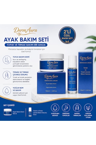 Ayak Bakım Seti Topuk Bakım Kremi 100 Ml + Tırnak Ve Tırnak Çevresi Bakım Serumu 10 Ml