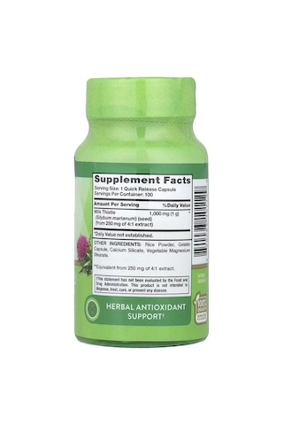 Nature's Truth Milk Thistle Seed 1,000 Mg, 100 Quick Release Caps Aromasız