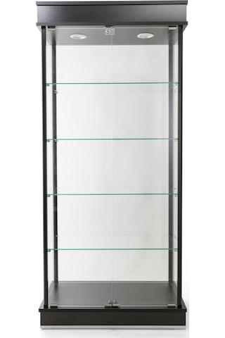 40x80xH175, Camlı Vitrin, Koleksiyon-Teşhir Vitrini, Acmv80Syh Siyah
