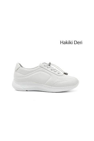 Gönderi(R) Gönderi R Kadın Beyaz Bağcıklı Dolgu Taban Hakiki Deri Sneaker Ddza80742320 Beyaz