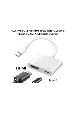 4k Hdmı Dönüştürücü Adaptör Monitör Telefon Görüntü Aktarımı Apple Uyumlu iPad Pro Air Apple Uyumlu MacBook Pro Air İçin