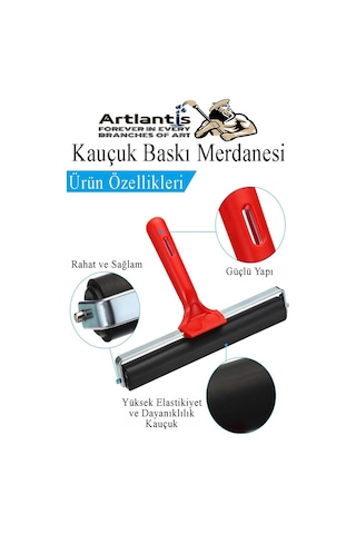 Kauçuk Baskı Merdanesi 15 Cm Metal 1 Adet Plastik Linol Baskı Merdanesi Silindir Rulo Merdane Vinil Baskı Yapıştırma