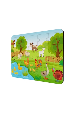 Ahşap Puzzle Çocuklar Için 3'Lü Çiftlik Hayvanları Seti
