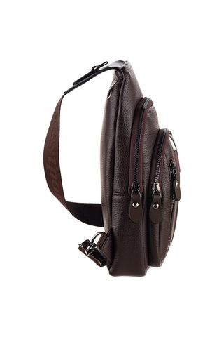 Westpolo Vegan Deri Unisex Çapraz Göğüs Ve Omuz Çantası Body Bag - 7006 Kahverengi