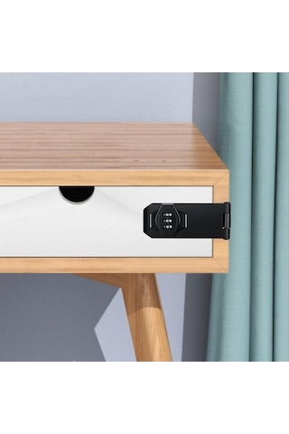 Ebitda Suntek Anahtarsız Kapı Kilidi, Ofis Siyah-8x4.1x2.3cm Küçük Boyutlu