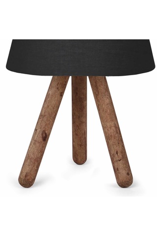 Homing Tasarım Ahşap Antrasit Kumaş Başlıklı Abajur Ayd-3169 Antrasit