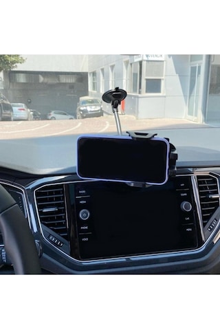 Araç Içi Telefon Tutucu 35 Cm Vantuzlu Akrobat Araba Telefon Tutucu Sipiralli Araba Telefon Tutacağı Siyah