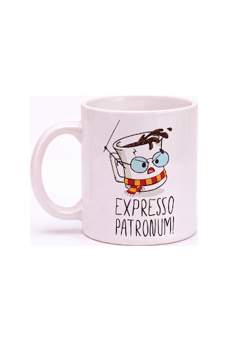 Özel Tasarım Kupa Bardak Expresso Patronuım Yazılı Konsept Baskılı Porselen Hediye Kupa Bardak Beyaz