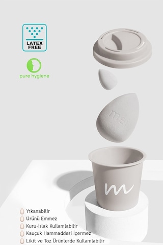 Makyaj Süngeri Fondöten Emmeyen Sponge Coffee Cup Hijyenik Limestone 1 Pro 1 Mini