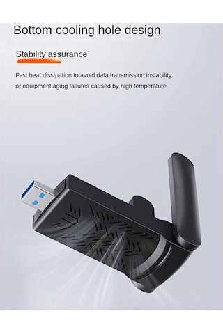Dual Band Çift Antenli AC 1300 Mbps Wifi Alıcı Ağ Kartı Sinyal Güçlendirici Kablosuz Wifi Adaptörü