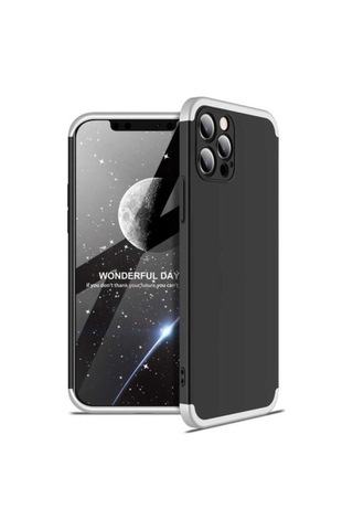 Apple Uyumlu iPhone 12 Pro Max Kılıf Zore Ays Kapak Siyah-Gri