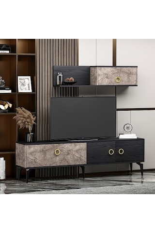 Tv Ünitesi Zerda Gordion Siyah 180 Cm