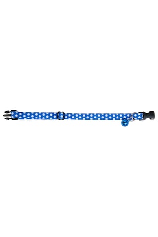 Desenli Zilli Ayarlanabilir Kedi Boyun Tasması 22-30 Cm Lacivert-18481