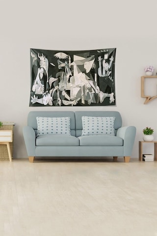 Pelangi Siyah Beyaz Picasso Leke Tutmaz Kadife Kumaş Duvar Örtüsü Duvar Halısı Tapestry Ywll392, 70 X 100 Çok Renkli