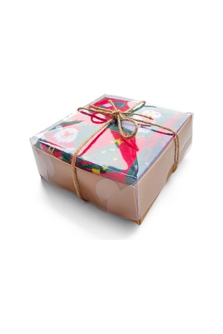 Inno Yılbaşı Desenli Noel Babalı Kraft Kutulu Çorap Tekli Yeşil