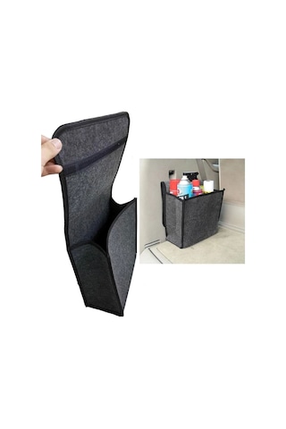 Araba Bagaj Çantası Keçe Dayanıklı Bagaj Düzenleyici Çanta Gri 30x40x15cm