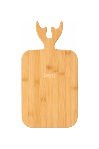 Geyik Boynuzlu Ahşap Kesim Ve Sunum Panosu 37x18 Cm Dekoratif Servis & Kahvaltı Tahtası
