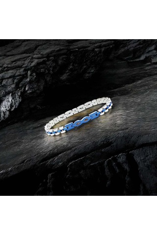 Erkek Sonsuzluk Lacivert Ful Çelik Bileklik 9173 Lacivert