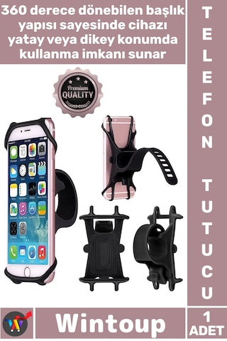 Telefontutucu Navigasyon Yatay Dikey Güçlü Tutuş Sarsıntı Önler Motosiklet Bisiklet Telefon Tutucu