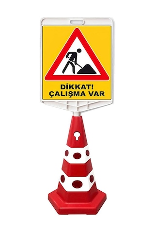 Çalışma Var Baskılı Kedi Gözlü Koni Seti Trafik Dubası